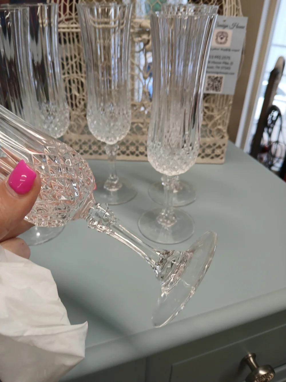 Vintage Crystal Fluted Champagne Flutes – Clear (Set of 6)